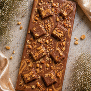 Caramel Nut Chocolate Bites Slab