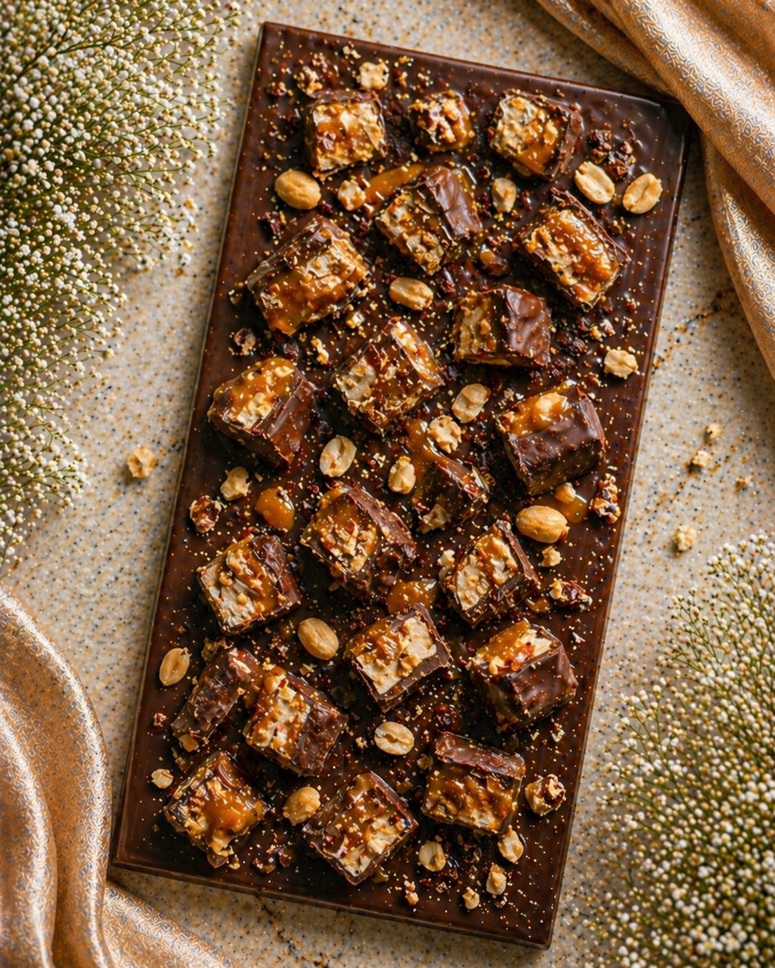 Caramel Peanut Chocolate Slab