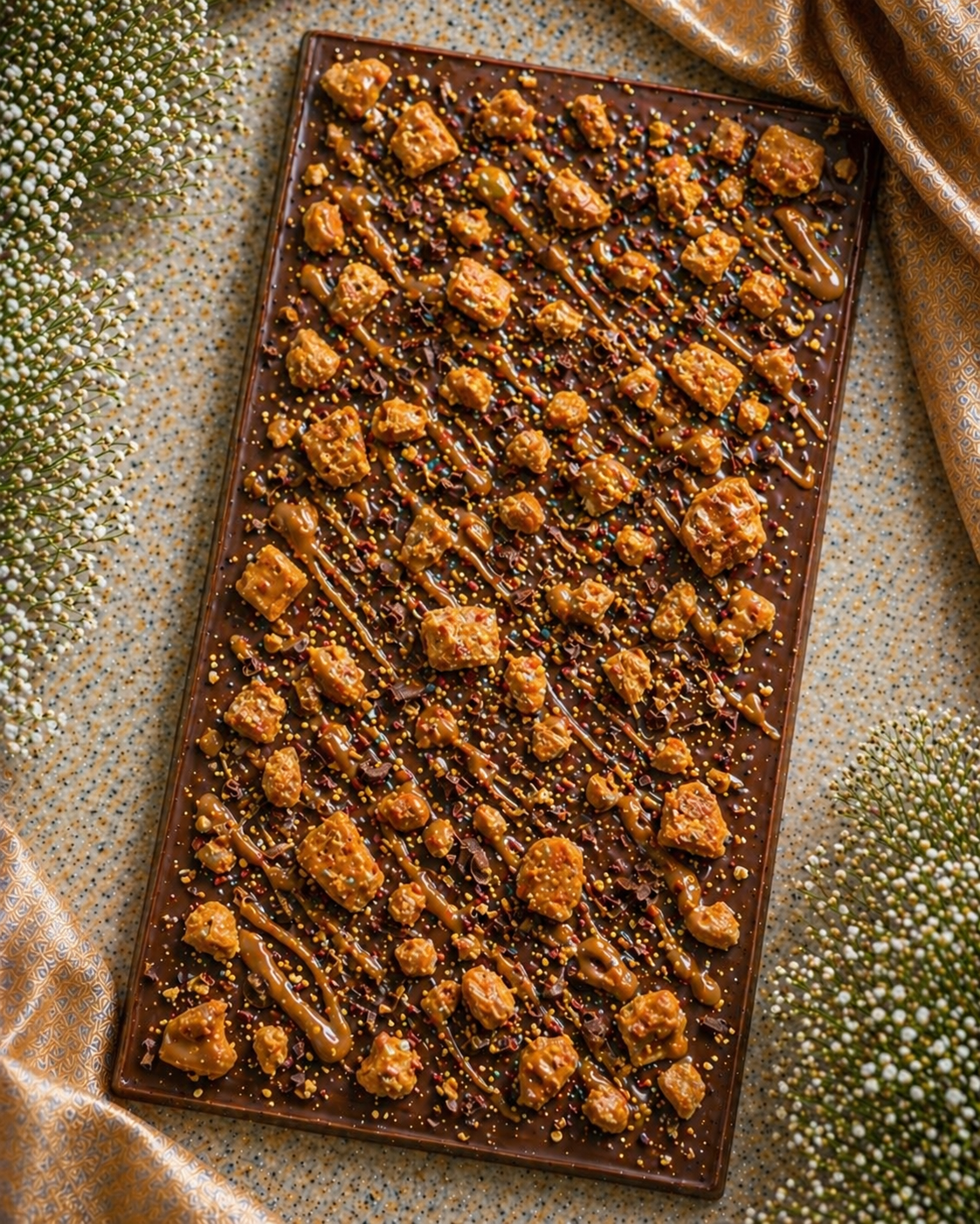 Caramel Nut Crunch Chocolate Slab